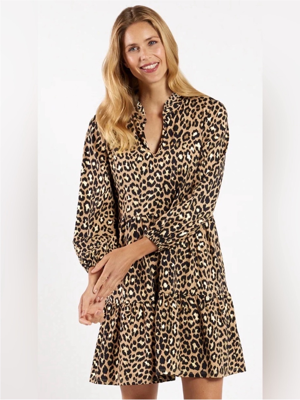 Jude Connally Dolly Jude Cloth Mini Dress in Leopard Print